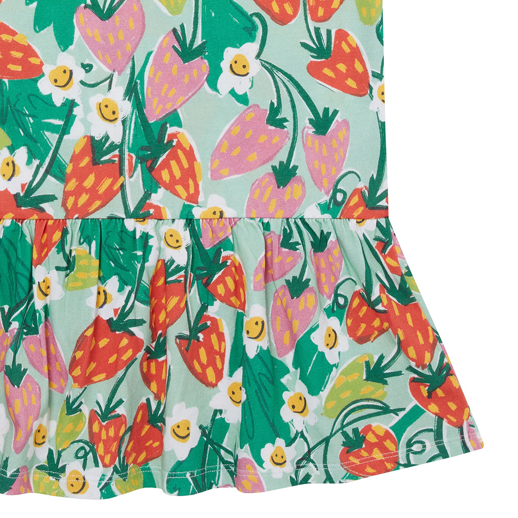 Stella McCartney Child Dress Strawberry Floral Print Green