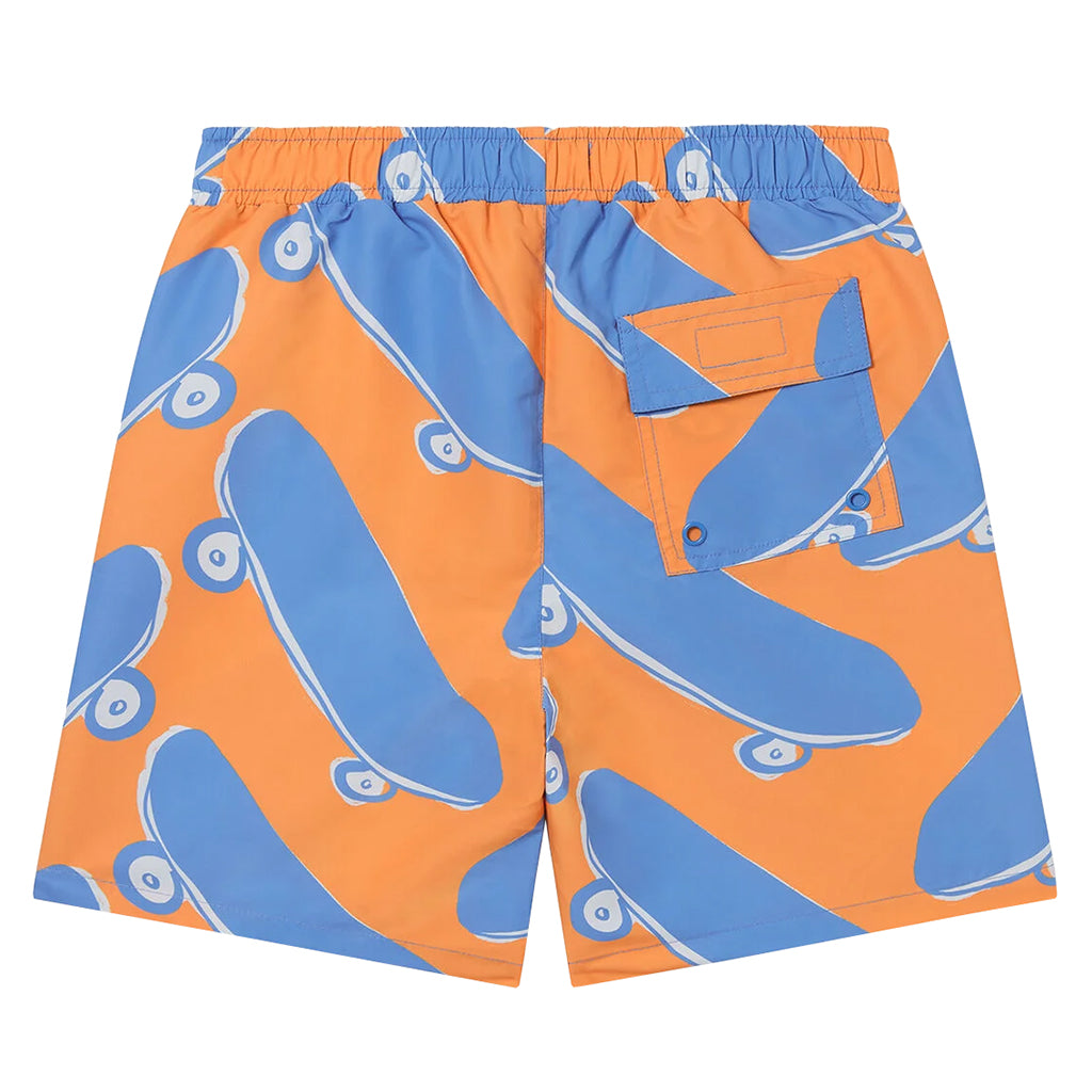 Stella McCartney Child Swim Shorts Skateboard Print Orange