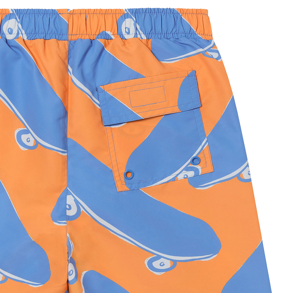 Stella McCartney Child Swim Shorts Skateboard Print Orange
