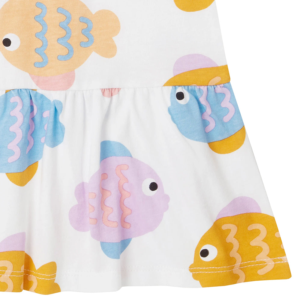 Stella McCartney Baby Jersey Dress Fish Print White