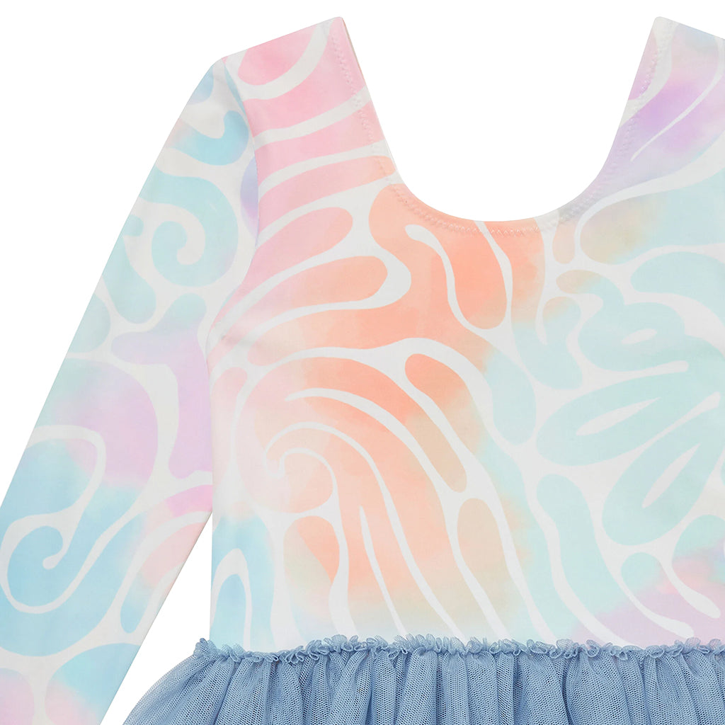 Stella McCartney Child Leotard Dress Tie Dye Wave Print Multicolour