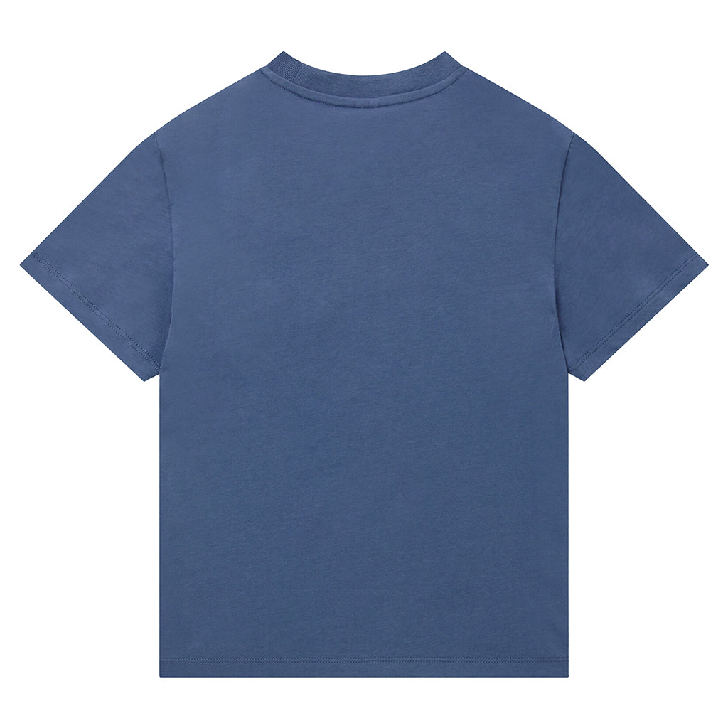Stella McCartney Child T-Shirt With Whale Pocket Print Navy Blue