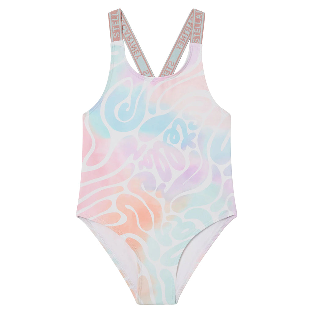 Stella McCartney Child Swimsuit Tie Dye Wave Print Multicolour