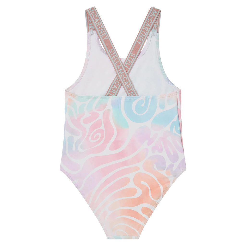 Stella McCartney Child Swimsuit Tie Dye Wave Print Multicolour