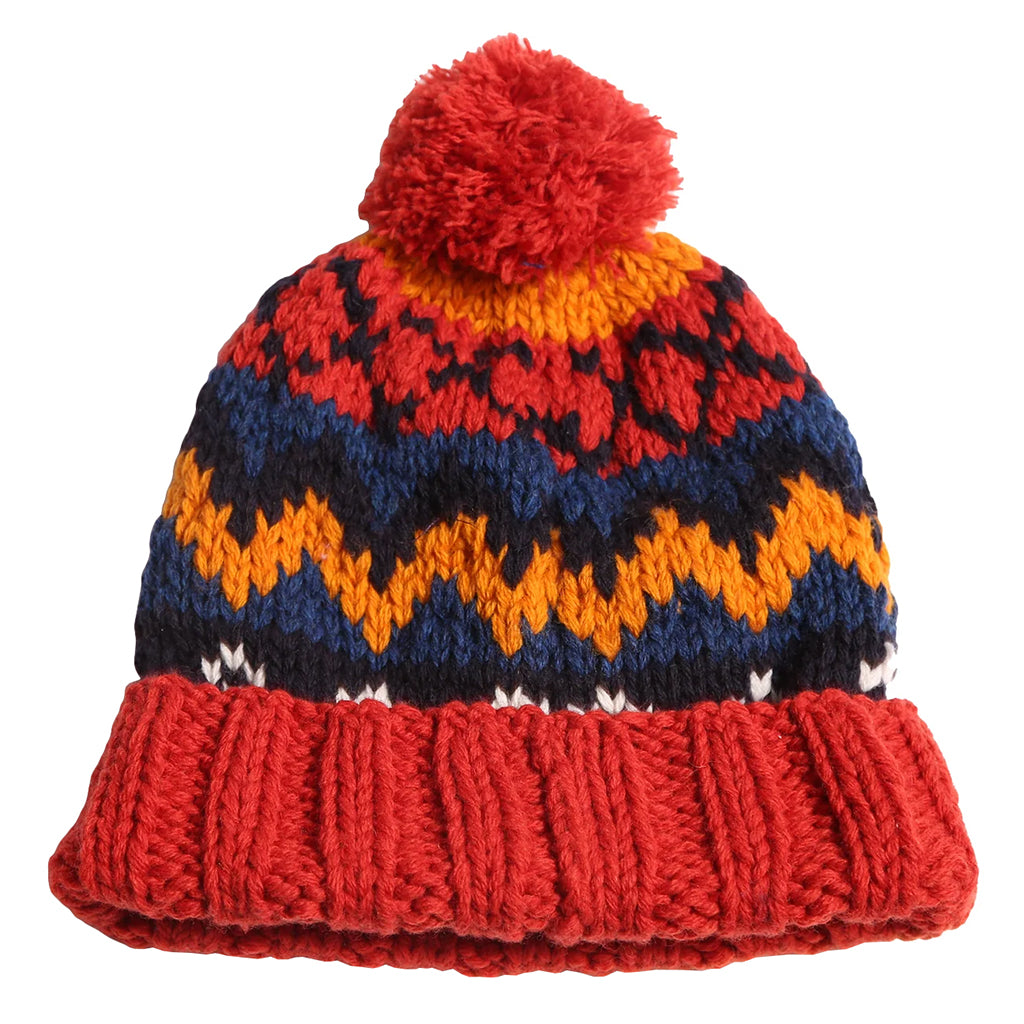 Tia Cibani Kids Child Fair Isle Hat Rouge Red Mix