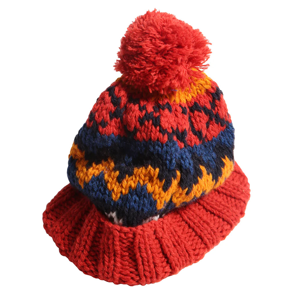 Tia Cibani Kids Child Fair Isle Hat Rouge Red Mix