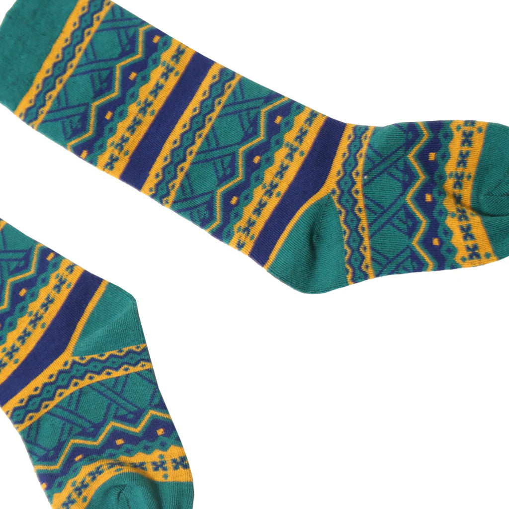 Tia Cibani Kids Child Fair Isle Knee Socks Breton Green Mix