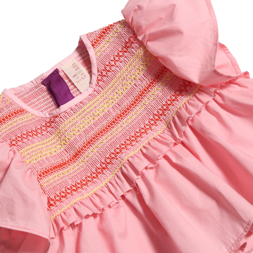 Tia Cibani Kids Baby Sofia Smocked Blouse Shrimp Pink