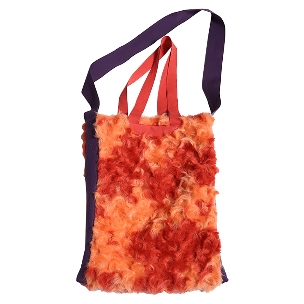 Tia Cibani Child Atta Tufted Messenger Tote Bag Maple Orange