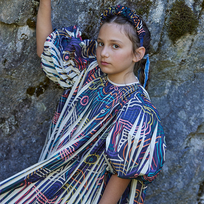 Tia Cibani Child Harriet Print Pleated Dress Multicolour