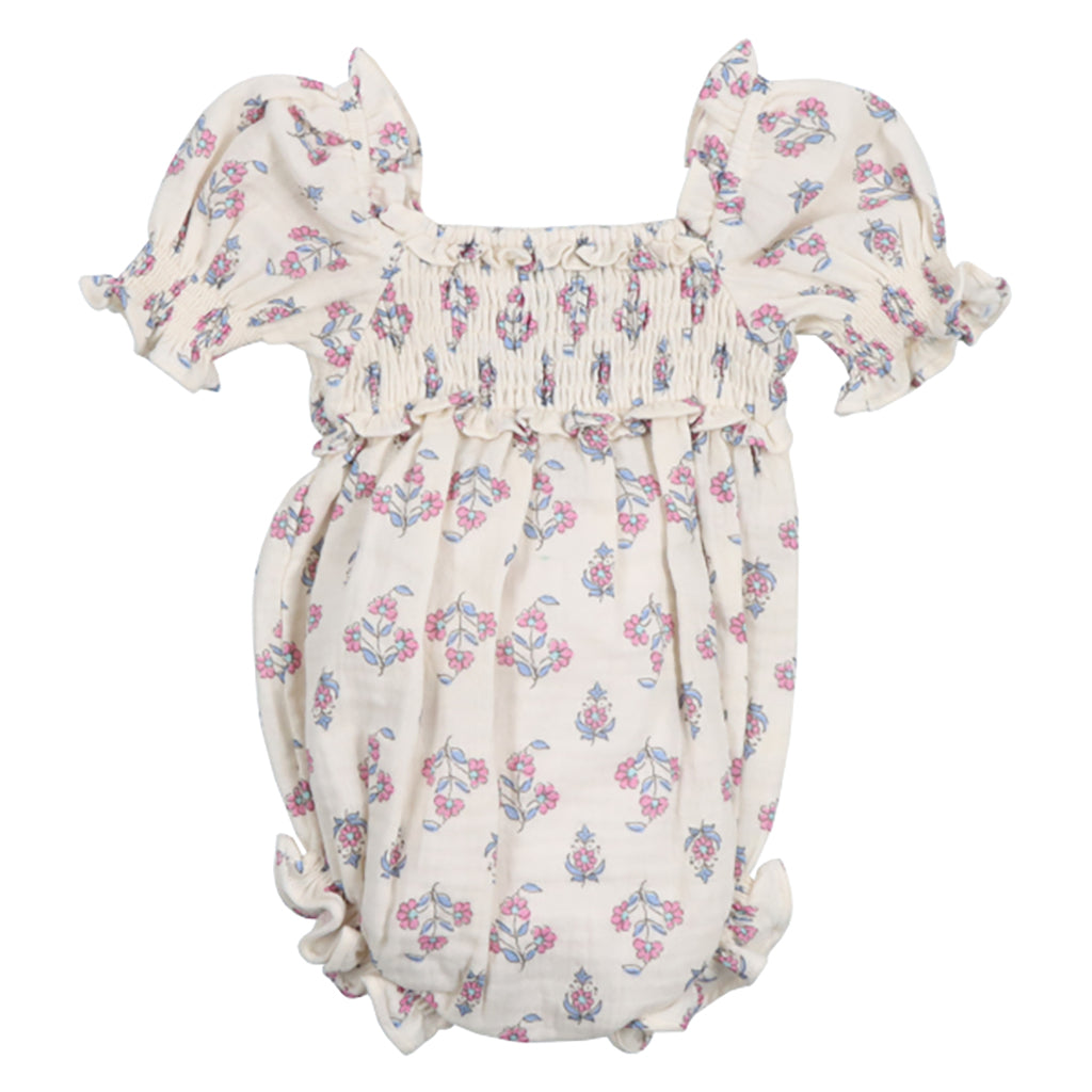 The New Society Baby Clavel Romper Cream Floral Print