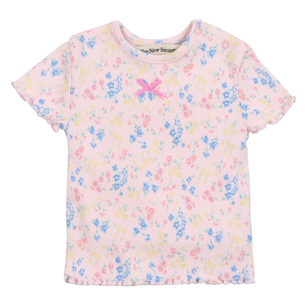 The New Society Baby TNS Rib T-shirt Sabina Pink Floral Print