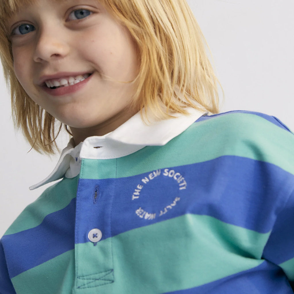 The New Society Child Ares Polo T-shirt Cobalto Blue