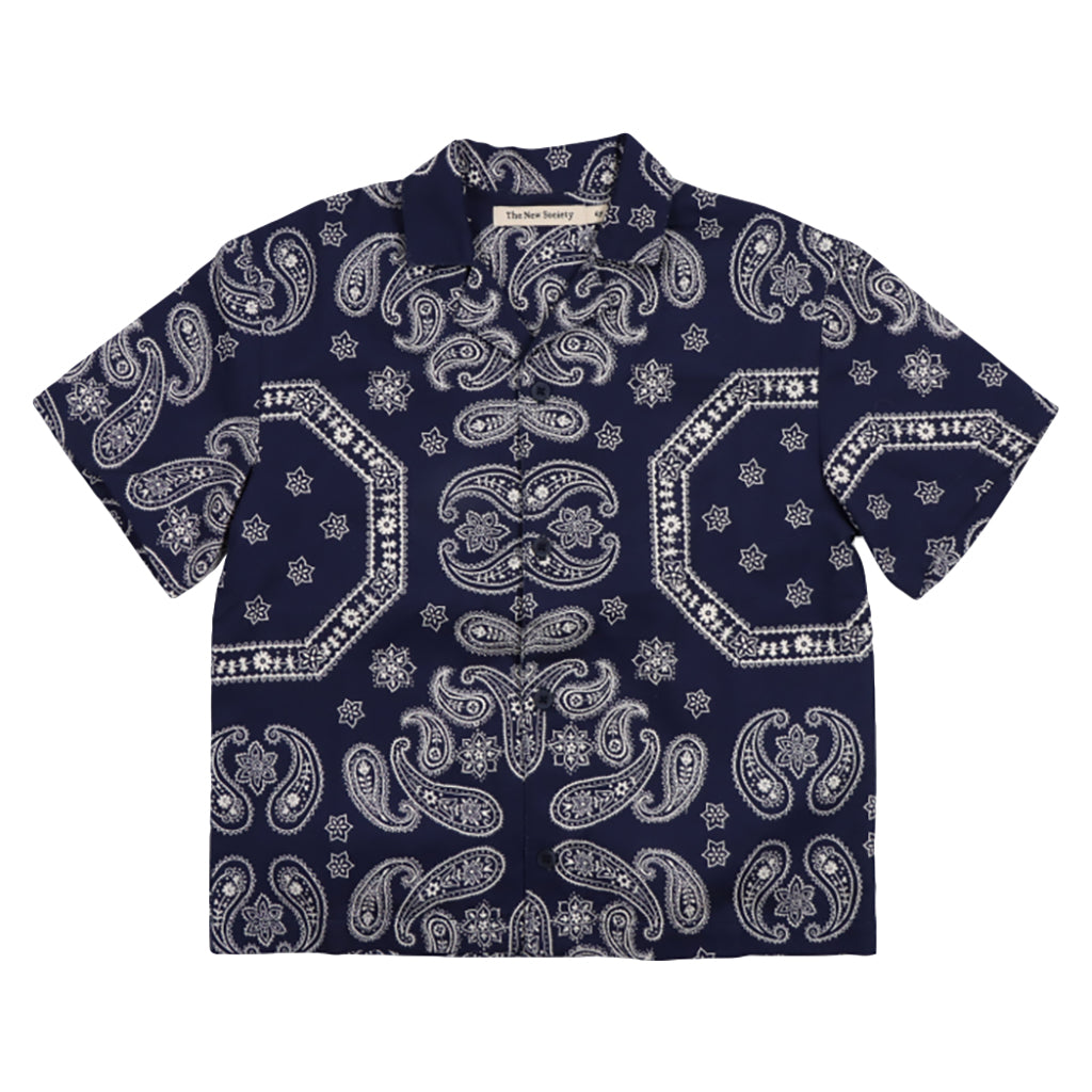 The New Society Child Aster Shirt Bandana Print Navy Blue