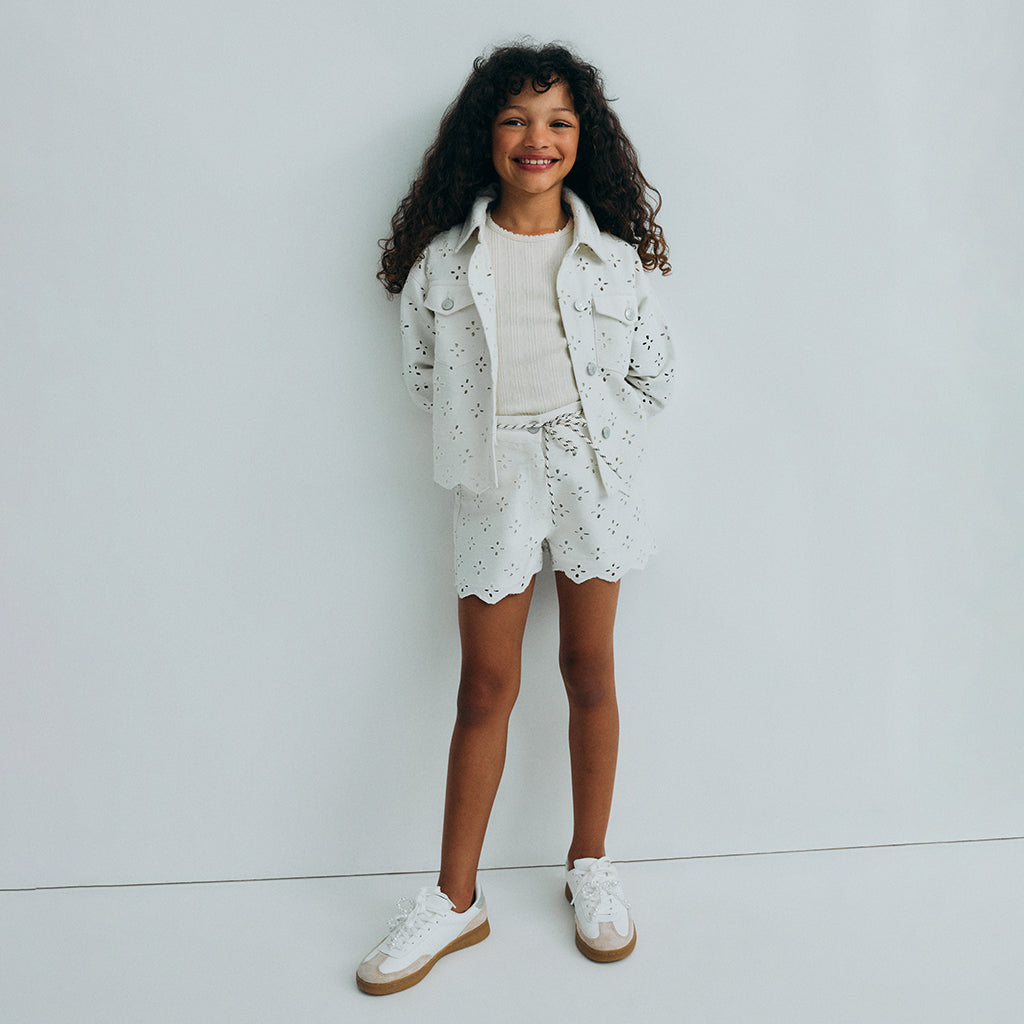The New Society Child Camelia Jacket Pure Cloud White Denim