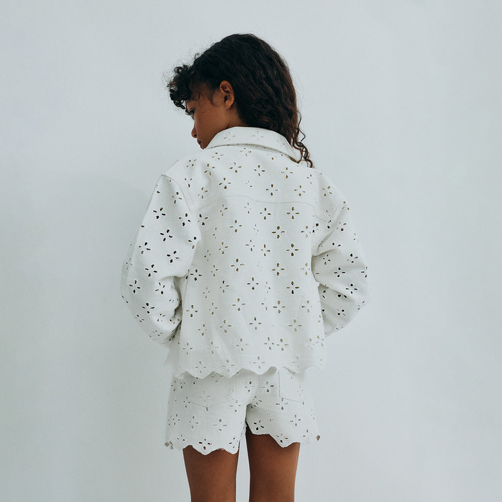 The New Society Child Camelia Jacket Pure Cloud White Denim