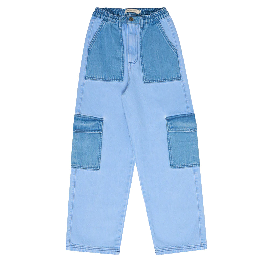 The New Society Child Edelssa Pants Colourblock Blue Denim