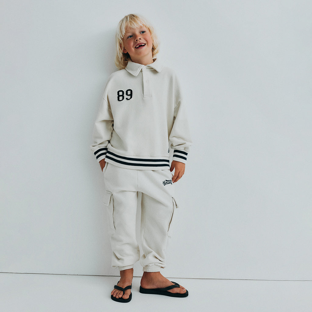 The New Society Child Finnia Polo Sweatshirt Ecru Cream