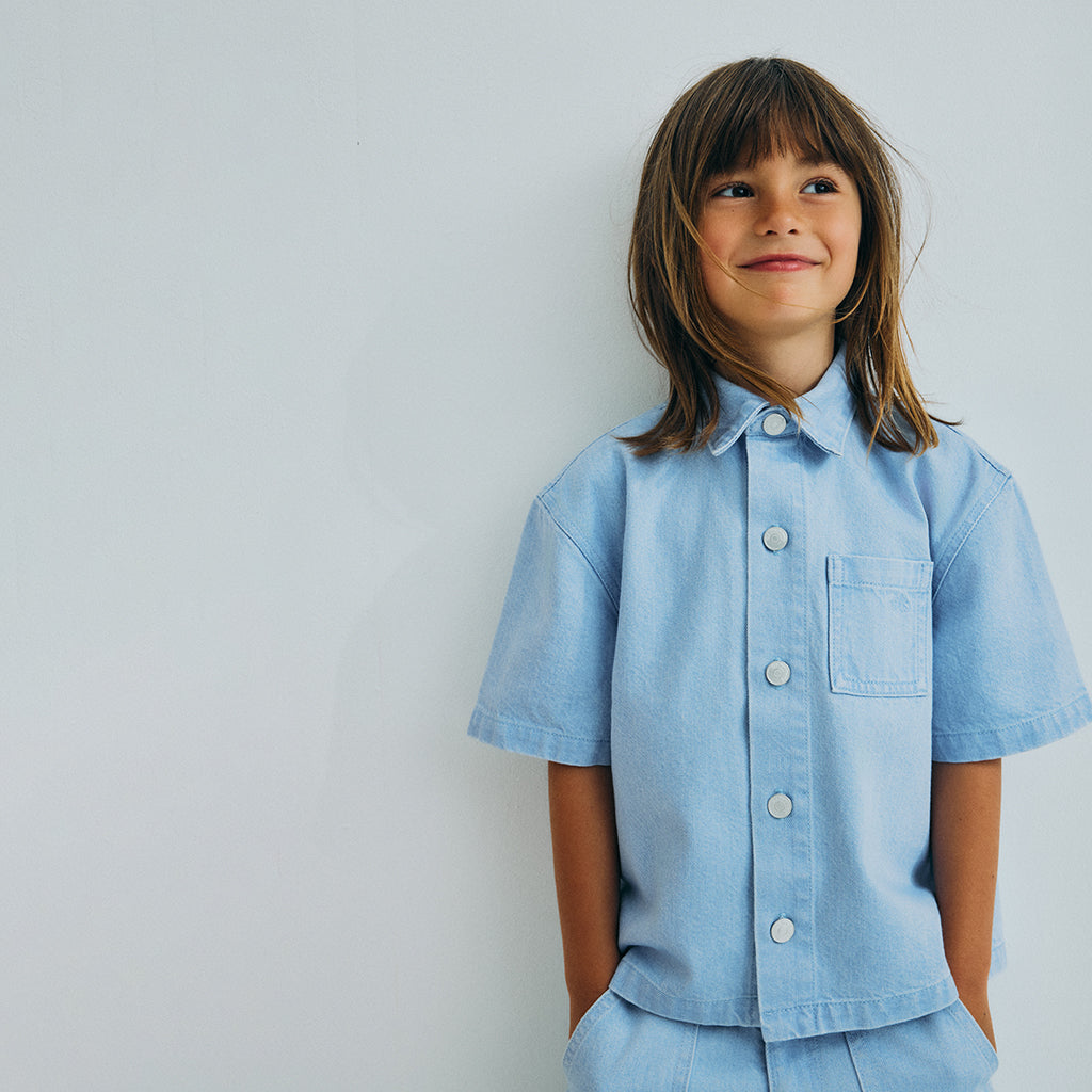 The New Society Child Ginger Shirt Light Denim Blue