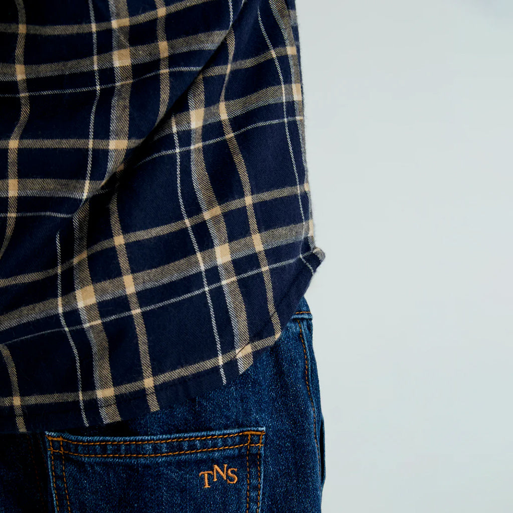 The New Society Child John Shirt Void Blue Checks