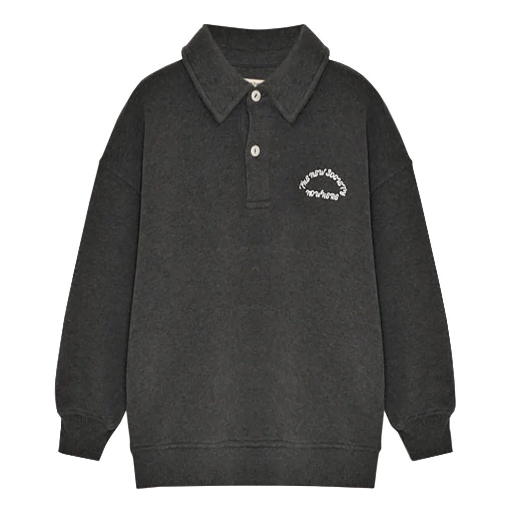 The New Society Child Nico Polo Sweatshirt Galactic Grey Melange