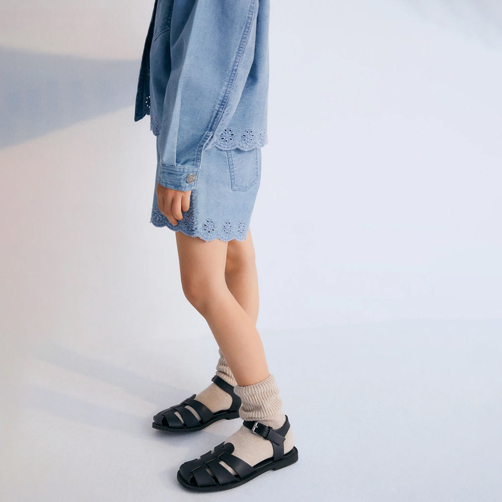 The New Society Child Niobe Shorts Mid Blue Denim
