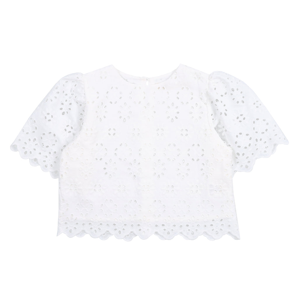 The New Society Child Sakura Blouse Pure Cloud White