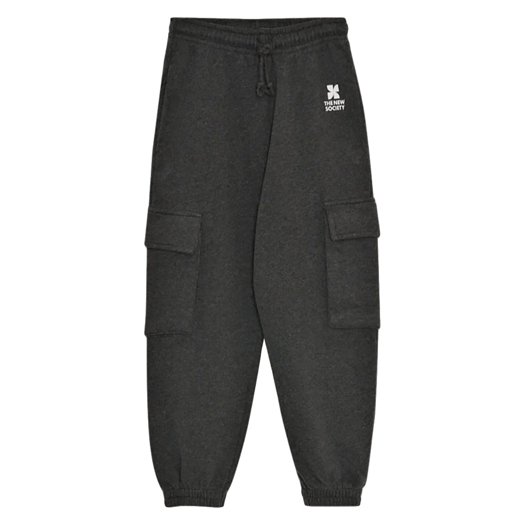 The New Society Child TNS Logo Cargo Sweatpants Grey Melange