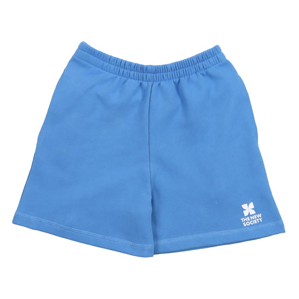 The New Society Child TNS Logo Shorts Iris Whisper Blue