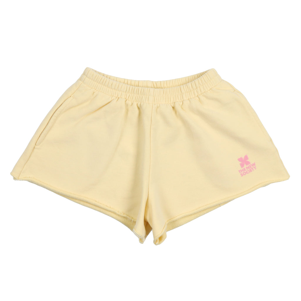 The New Society Child TNS Logo Shorts Soft Lemon Yellow
