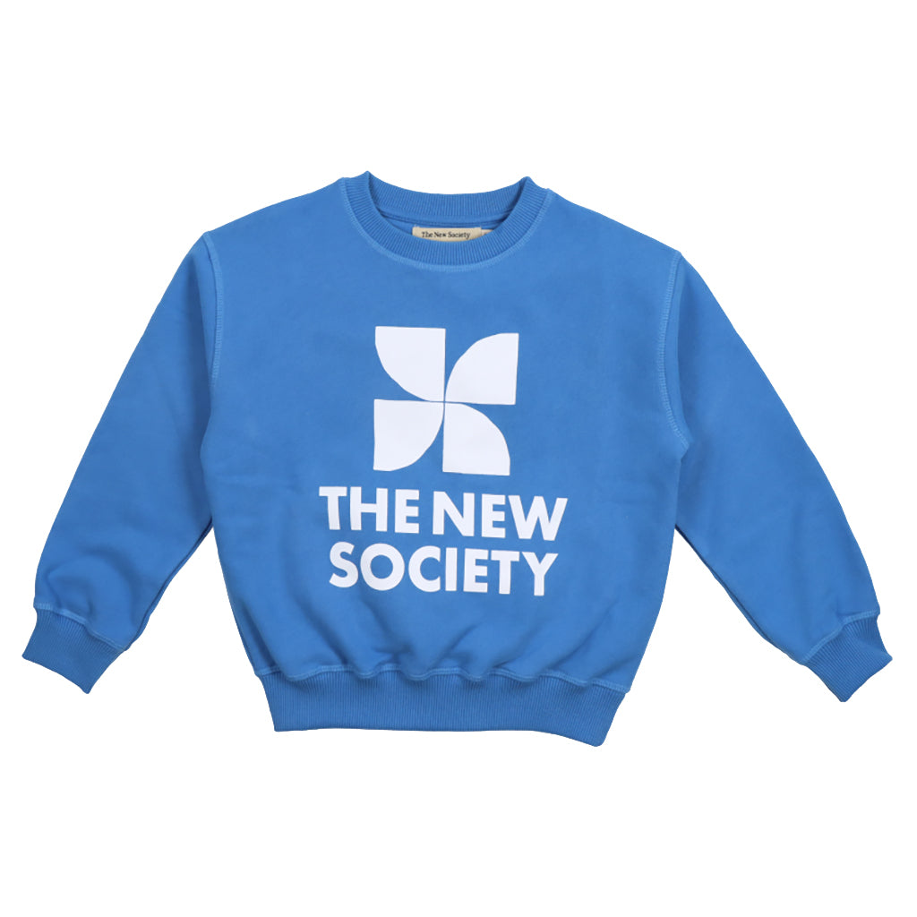 The New Society Child TNS Logo Sweatshirt Iris Whisper Blue