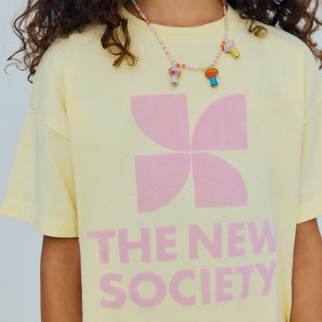 The New Society Child TNS Logo T-shirt Soft Lemon Yellow