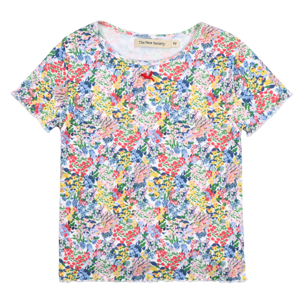 The New Society Child TNS Rib T-shirt Verbana Multicolour Floral Print