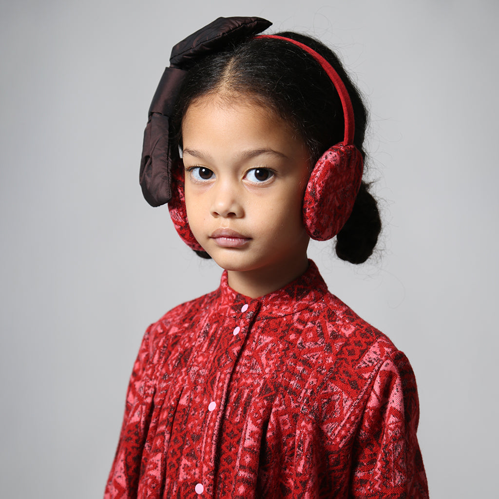 Tia Cibani Kids Child Puno Bow Earmuffs Rose Red