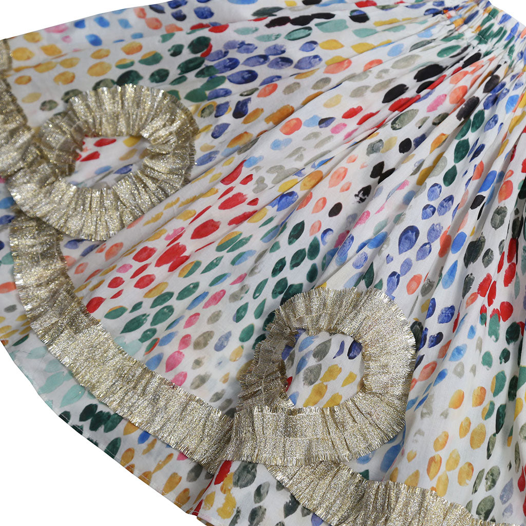 Tia Cibani Kids Child Alexandra Ribbon Pleated Skirt Rainbow Print