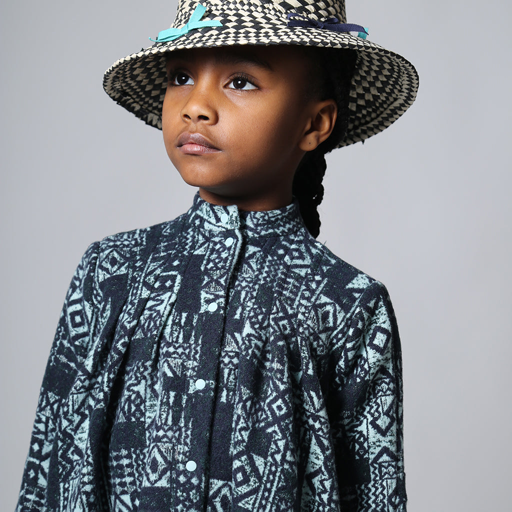 Tia Cibani Kids Child Frida Night Shirt Dress Topaz Blue Print