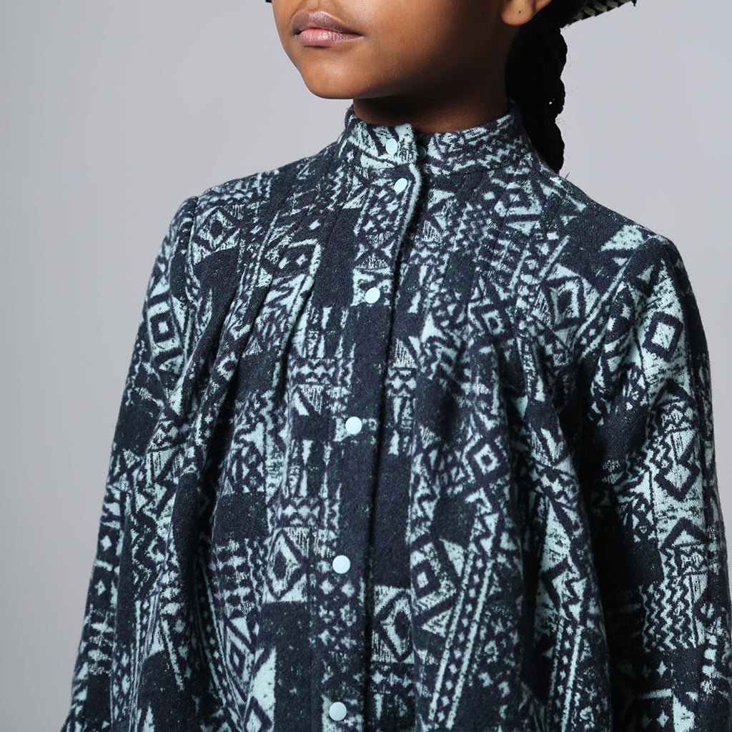 Tia Cibani Kids Child Frida Night Shirt Dress Topaz Blue Print