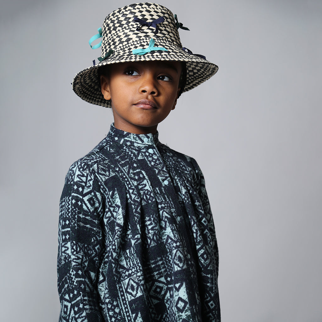 Tia Cibani Kids Child Frida Night Shirt Dress Topaz Blue Print