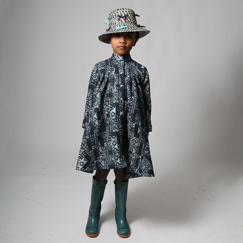 Tia Cibani Kids Child Frida Night Shirt Dress Topaz Blue Print