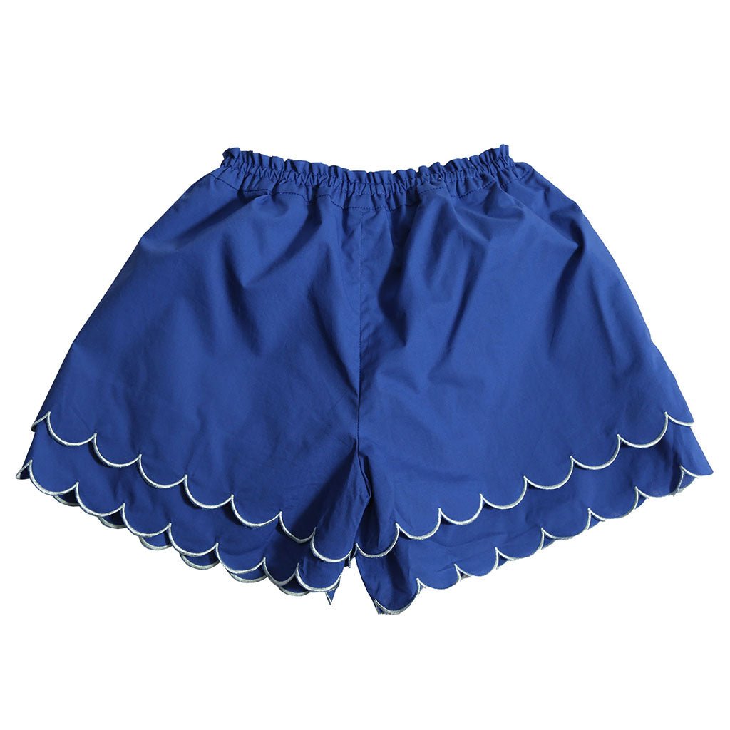 Tia Cibani Kids Child Laurel Scalloped Shorts Aegean Blue