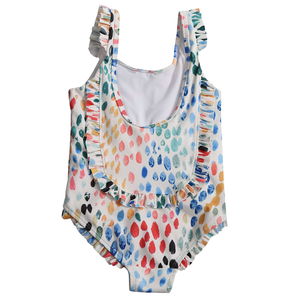Tia Cibani Kids Child Marina Ruffle Swimsuit Rainbow Print