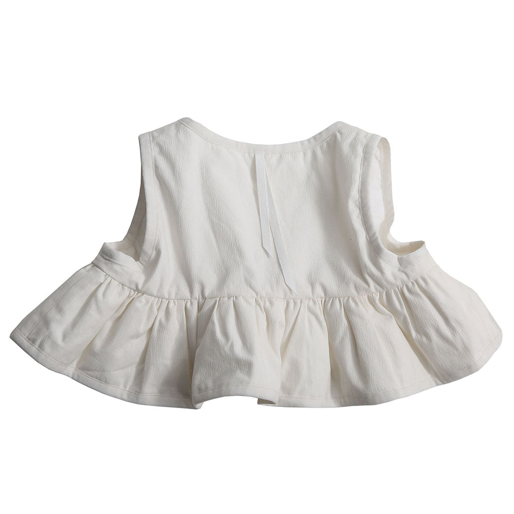 Tia Cibani Kids Child Ophelia Peplum Padded Vest Sugar White
