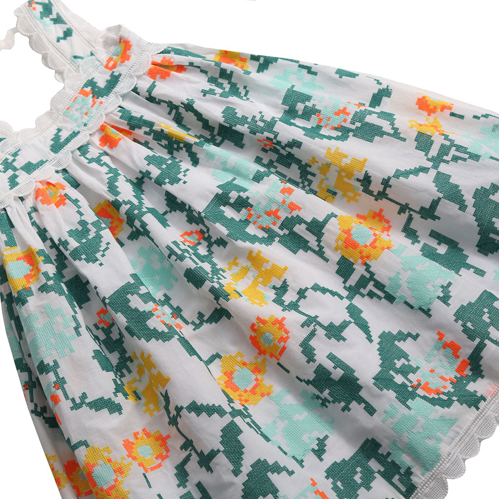 Tia Cibani Kids Child Ophelia Scalloped Dress Multicolour Cyprus Floral