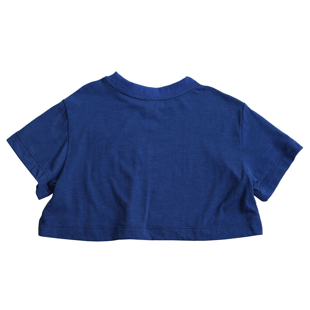 Tia Cibani Kids Child Smiley Cropped T-shirt Aegean Blue