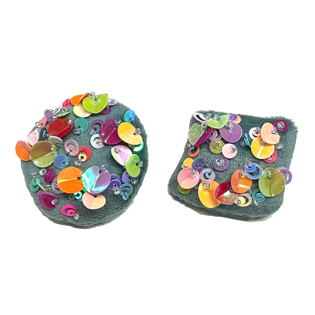 Tia Cibani Kids Child Set Of Two Sequin Brooches Periwinkle Blue