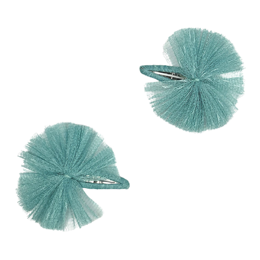 Tia Cibani Kids Set Of Two Tulle Bow Hair Clips Robin Green