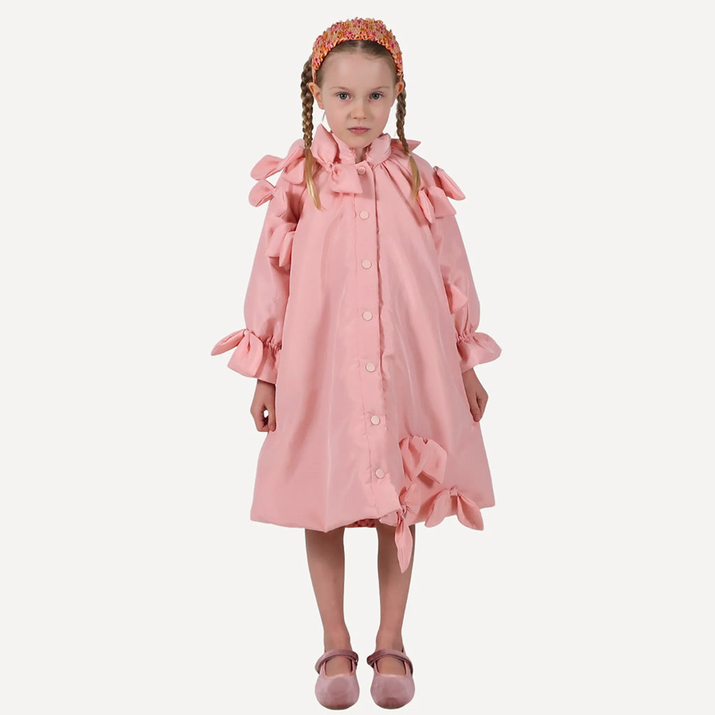 Tia Cibani Kids Child Estrella Bow Embellished Coat Pink