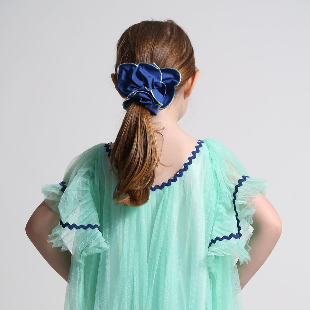 Tia Cibani Kids Laurel Scalloped Hair Tie Aegean Blue