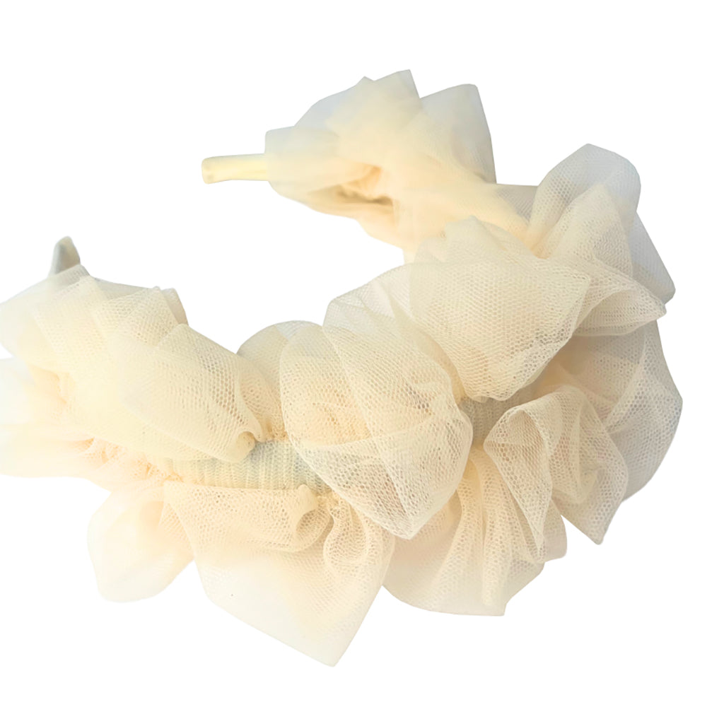 Tia Cibani Child Stella Flounce Headband Shell Cream