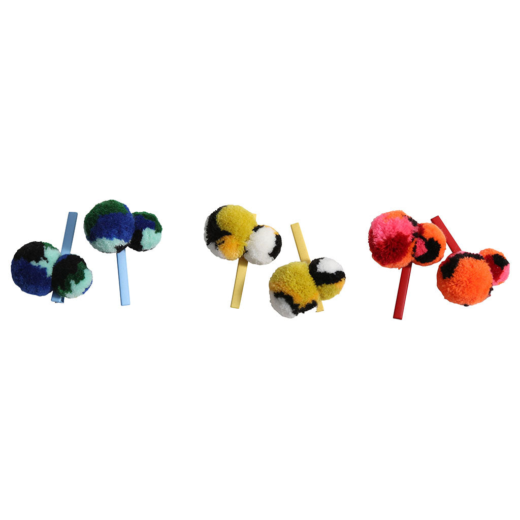 Tia Cibani Kids Pompom Hair Clips Rainbow Set of 4 Clips - assorted colours